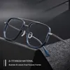 Occhiali da sole 2024 Oversize Occhiali in titanio Telaio Uomo Luxury Square Miopia Prescrizione ottica TR90 Occhiali da vista Donna Uomo Occhiali ultraleggeri