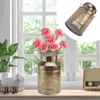 Vases 1PC European-type Flower Bucket Retro Iron Sheet Vase Floral Decor