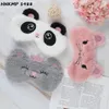 Masque pour les yeux panda femmes en peluche animal souris ours couverture pour les yeux mignon masque pour les yeux en peluche fille jouet adapté pour voyage maison fête eyeshade N8Em #