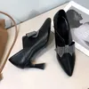 Dress Shoes Women Chunky Heels Autumn Bow Rhinestone Pointed Toe Pumps Sexy Slip On Party Ankle Boots Zapatos De Mujer