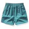 Herren-Shorts, elastische Taille, für Männer, mit verstärkten Taschen, Sommer, lässiger Bund, Strand, solide für weit
