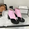 Sandales roses à talons hauts, bout ouvert, bottines d'été Sexy pour Femmes, Punk, chaussures carrées, blanches et noires