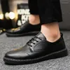 Sapatos casuais rendas até luz trabalho masculino para homem confortável macio moda homem tênis de couro