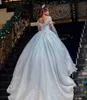 Party Dresses Dubai Africa Princess Wedding Dresses Full Seves White Applicies Mermaid Bridal One Shoulder Bridal Clow med Detachab Train 0408H23