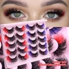 10 Pairs Colormix Les Fluffy Mink Les 6D False Eyeles Russian Eyeles D Curl Fake Eyeles Makeup S5RC#