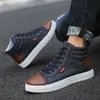 HBP Non-Marque Conception Classique Grande Taille Haut-haut Casual Baskets Chine En Gros Hommes Toile Chaussures Baskets