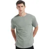 Mens Ultra Soft Bamboo Fiber Viscose Fiber T-shirt med krökt hem lättvikt och sval kortärmad avslappnad grundläggande t-shirt