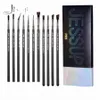 Jup Eyeliner Brushes set、11pcs Pro Eyeliner Brushes、Tapered Angledフラットウルトラ微細なアイメイクブラシセットT324 Z4WW＃