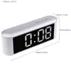 Desk Table Clocks Table Desk LED Screen Mirror Digital Time Temperature Display Snooze Alarm Clock LED Screen Temperature Display Adjustment L240323