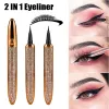 2 In 1 Self Adhesive Eyeles Eyeliner Pencil Lg Lasting No Glue N Magnetic Quick Drying Eyeles Sticking Eye Liner Pen c6cz#