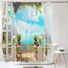 Zasłony prysznicowe sceneria zewnętrzna zasłona okienna łazienka naturalny wiejski krajobrazowy ekran w kąpieli z 12 haczykami