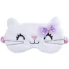 Mignon chat doux Slee couverture des yeux masque animal en peluche tissu bandeau Relax filles dame pour la maison voyage soins des yeux q1Py #