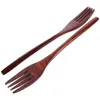 Forks WooServing Utensilsn Mescolando grandi insalata in legno giapponese Cena a manico lungo posate riutilizzabili Mescolando mangiando pasta