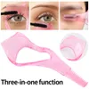 3 en 1 Mascara Pochoirs Bouclier Eyel Brosse Applicateur Peigne Eyel Curling Guide Carte Multifuncti Beauté Maquillage des Yeux Aide Outil A2PW #