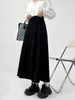 Rokken Korobov Casual All Match Wollen Herfst Hoge Taille A-lijn Geplooide Effen Dikker Midi Rok Koreaanse Mode Faldas Mujer