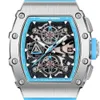 Pagani Design Mens Quartz Watches Japan Movt Skeleton Dial Portproof Sport Rectangle Sapphire Glass Class Watch for Men 240315