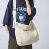 Umhängetaschen Damen Canvas Stoff Hobo Weiche Slouchy Tasche Y2K Student Freizeit Mittelgroß Schule Buch Laptop Tasche Messenger Seite