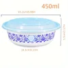 20pcs chińskie niebieskie i białe porcelanowe pojemniki na żywność z pokrywkami, na wynos, sałatkę, lunch, przygotowanie posiłków, sejf mikrofalowy, bez BPA, bez układu