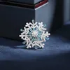 Pins Broches SUYU Womens Luxe Koper Micro Ingelegd Zirkoon Spinning Sneeuwvlok Broche Kerstcadeau Kleding Accessoires Cadeau L240323