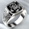 3 kleuren Mode Schorpioen Patroon Moslim Mannen 14 K Gouden Ring Retro Gothic Punk Stijl voor Party Mannelijke Sieraden Hele Groothandel