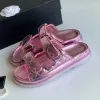 SS24 (Preminum) Women Sandals Velcro Tape Fashion Platform Slippers Summer Girls Glingham Slides Slids Sandal