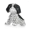 Broches wulibaby cachorro fofo para mulheres unissex esmalte strass adorável filhote de cachorro animais de estimação animal festa casual broche alfinetes presentes