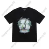 Tik Tok Influencer Same Designer Brand Pure Cotton Highバージョン夏の新しいプリント漫画恐竜。カップルスタイルの黒い白いゆるい短袖Tシャツ