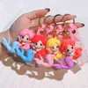 Porte-clés de voiture poupée princesse sirène 3D, dessin animé Kawaii grenouille pouding chien pingouin femmes sac pendentif porte-clés cadeau