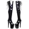 Dance Shoes LAIJIANJINXIA 20CM/8inches PU Upper Modern Sexy Nightclub High Heel Platform Women's Over-the-Knee Boots 524