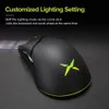 Delux M800 RGB 24Ghz Wireless Gaming Mouse Dual Mode 16000 DPI Lightweight Ergonomic 1000Hz Mice with Soft rope Cable 240314