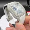 Anpassad lyxis ut VVS VVS1 Moissanite Diamond Watch för födelsedagspresent