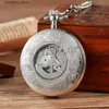 Pocket Watches Classic Roman Mechanical Pocket es Mens Gold Skeleton Steampunk Pocket Chains Fob Clips Clock for Men Gifts Relogio L240322