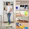 Cordless Mop, Electric Spin Mop LED Headlight and Spray, Up to 60 Mins Powerful Floor Cleaner with 300ml Water Tank, Polisher for Hardwood, Tile Floors, Quiet