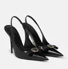 Italien 2024 Summer Gianni Ribbon Women Sandals Shoes Medusi Bow Slingback Patent Leather Stiletto Heels Point Toe Lady Pumps EU35-42