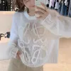 New Hollow Hand Crocheting Sleeveless Top Hot Girl Idle Style Loose White Sweater for Women