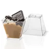 Kubki jednorazowe słomki Smoothie pokrywka kubek plastikowy dostarczany deser lód z kremem imprezowym 25pcs