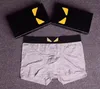 Herrendesigner -Marke Unterwäsche Sexy Klassiker Herren Boxer Casual Boxer Shorts Unterwäsche weich atmungsaktive Baumwolle Unterwäsche 3 Stück Kisten Set