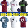 23 24 Camisas de futebol Kids Kit Home 2023 2024 Aston Villas Camisa de futebol Treinamento Away Fãs Jogador Versão Camisetas MINGS McGINN BUENDIA WATKINS Maillot Foot Black