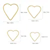 Dekoratif Figürinler 12 PCS Kalp Şekleli Tel Çelenk Çevre Metal Halkası Formu Makrame Yapım Halkaları Düğün Ana Günü Tatil Dekoru (Altın