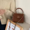 Sac à chaîne design givré rétro boucle de verrouillage sac à bandoulière unique sac à main minimaliste automne et hiver sac à bandoulière pour femmes