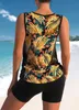 Summer Basic High Quality Tankini Swimming Costume Bikini Push Up Beach Two Piece Set S6XL 240322