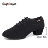 Sapatos Sapatos de dança latina para mulheres/homens/meninos/meninas solas macias Laceup preto de 3 cm de altura salsa jazz dança sapatos 2645