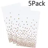 Tafelkleed 5-pack wegwerp stip roségoud tafelkleed confetti rechthoekdoeken hoes voor feestverjaardag