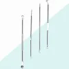 4pcs/set Blackhead Remover Acne Blackhead Vacuum Comede Blemish Extractor Pimple Needles Removal Tool Spo For Face m0h9#