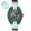 RM RACING WRIST Relógio RM029 Série masculina RM029 Material de fibra de carbono mecânico automático Relógio usado