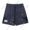 Tik Tok Influencer Samma designer Brand Pure Cotton Summer New Trendy Sports Splash Ink Dot Par Casual Green Loose Shorts