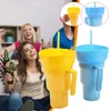 Teaware Sets 1000ml Snack Cups With Straw Multifunction And Drink Cup Popcorn Beverage Leak-Proof Color Changing For Kids Adults