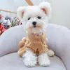 Vêtements pour chiens Ball Wool Jupe Chiot Vêtements pour animaux de compagnie tricoté chaud épais ours en peluche petit manteau d'automne hiver