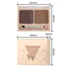 2Color Eyeshadow Powder Makeup Black Brown Coffee Watertproof Eyebrow Powder Eye Shadow Eye Brow Palette With Brush Eyebrow Cream 26sn#