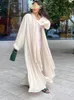 Abbigliamento etnico Eid Abaya setoso per le donne Musulmane Jalabiya Ramadan Abito abito manica con bottoni Caftano Abiti da festa Vestido Largo Cardigan